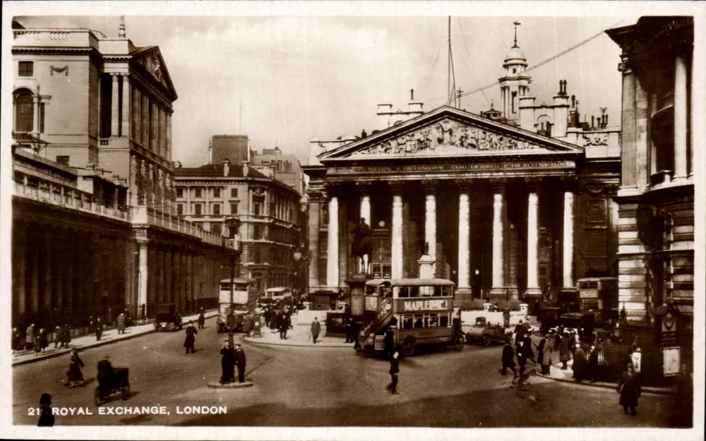 Royal Exchange, Londres — vista urbana — editor desconhecido, n° 21 - Frente