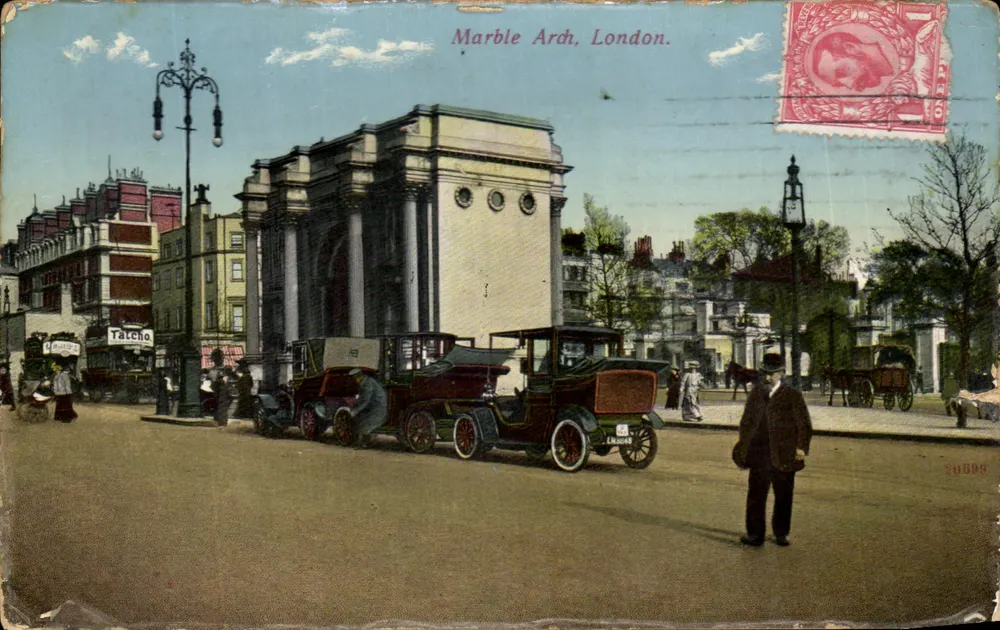 Arco de Mármore, Londres — vista urbana com veículos automotores — editor Talcho, n° 20899 - Frente