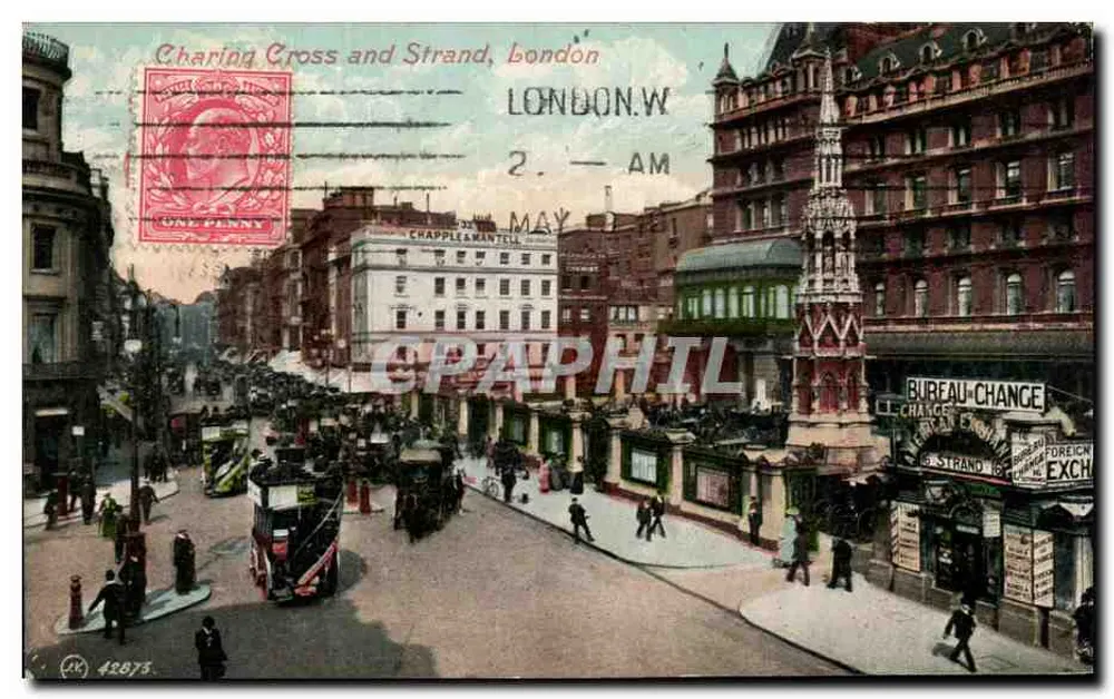 Charing Cross e Strand, Londres — vista urbana — Série Valentine's - Frente