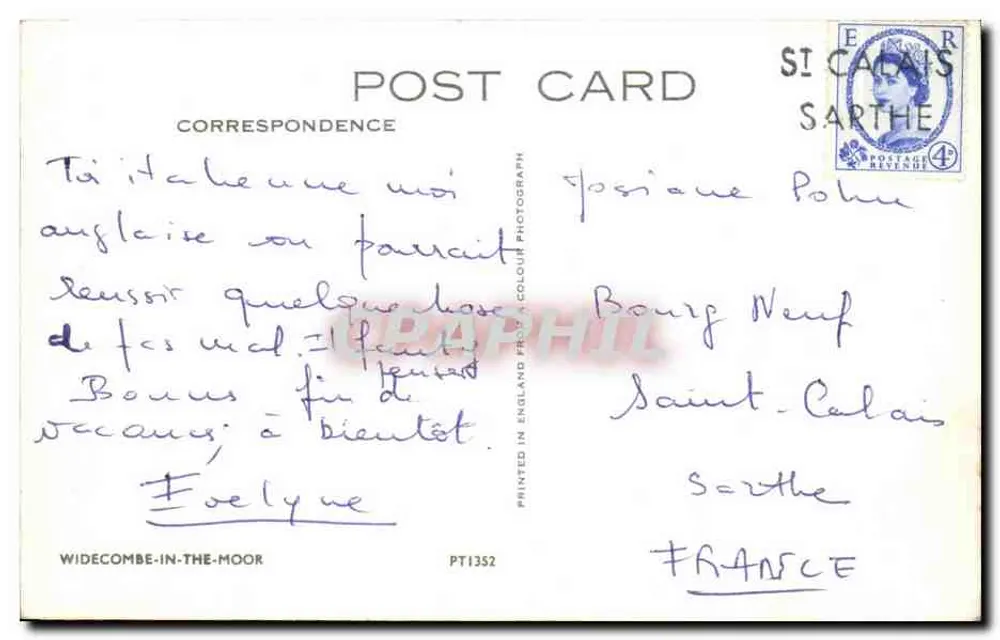 Widecombe-in-the-Moor — vue panoramique — éditeur PT1352 - Verso