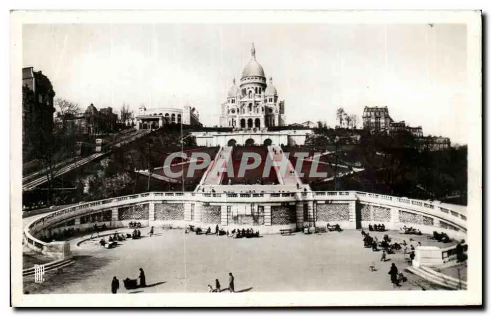 Basilika des Heiligen Herzens — Panoramablick von den Stufen — Verlag Paris, n° 923 - Vorderseite