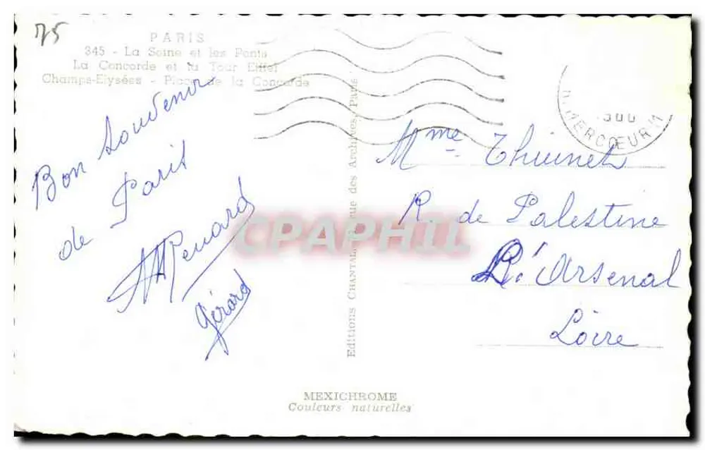 Paris — Panoramablick — Éditions Mexichrome, n° 345 - Rückseite