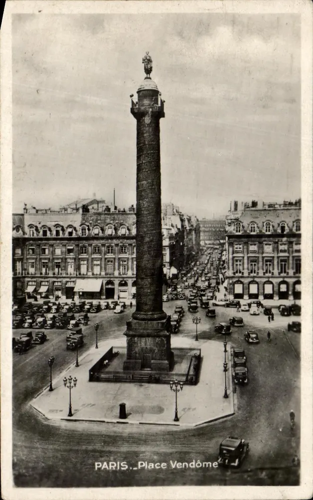 Paris — Praça Vendôme — Editora não identificada, número de série não visível - Frente
