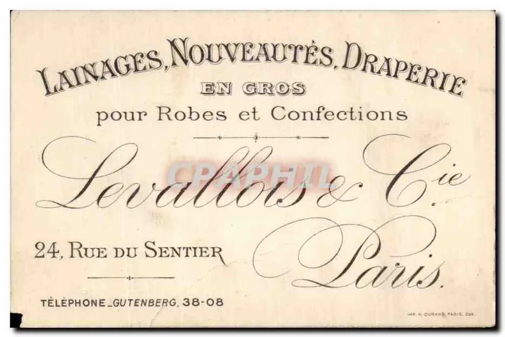 Lainages, Nouveautés, Draperie — annonce commerciale pour robes et confections — éditeur H. Durand, Paris, n° 264 - Vorderseite