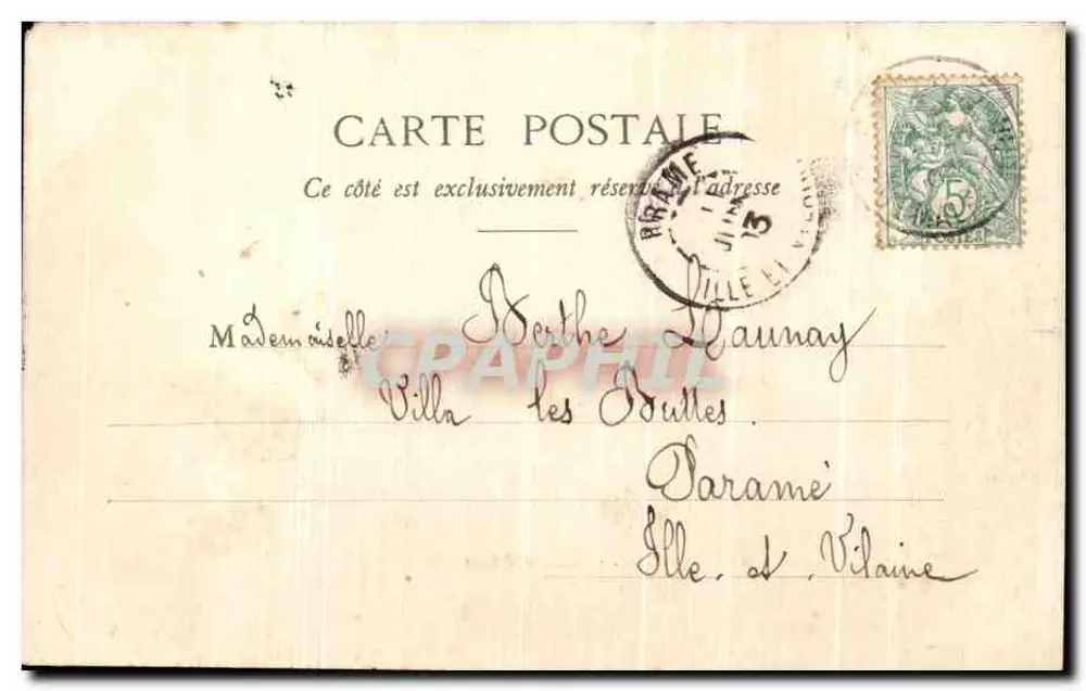 Paris - Igreja da Madeleine — vista da fachada clássica com carruagens a cavalo — n°98 - Verso