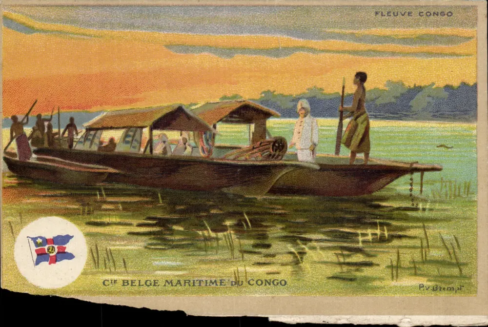 Fleuve Congo — bateau de la Cie Belge Maritime du Congo — éditeur P.V. Brempt - Frente