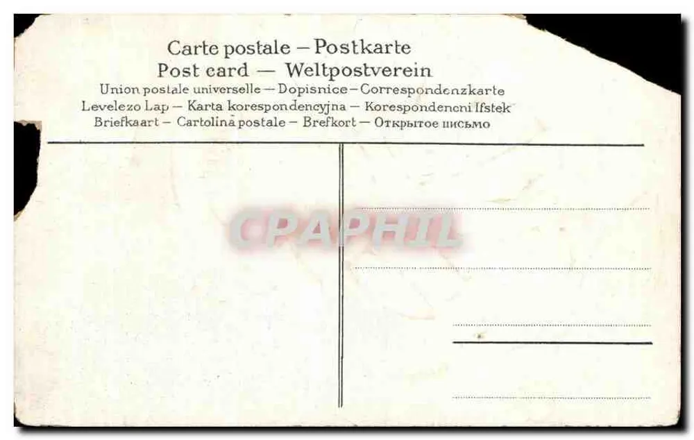 Caricature d'un ivrogne — homme avec langue rouge et poisson — éditeur Avril - Rückseite