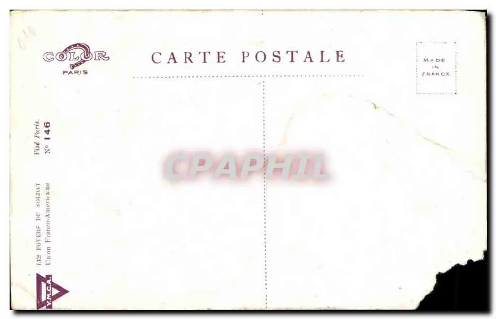 O Outono — cena florestal com lago — editor COLOR, Paris, N° 146 - Verso