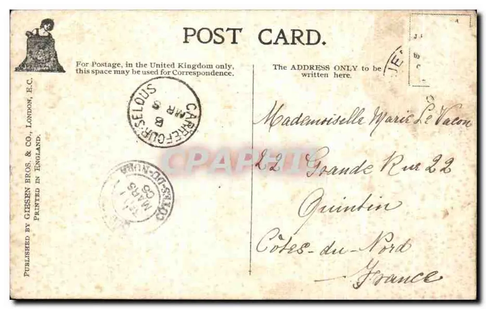 Sir Horatio Nelson verletzt in Teneriffa — maritime Szene — Éditeur GIESSEN BROS. & CO. London - Rückseite