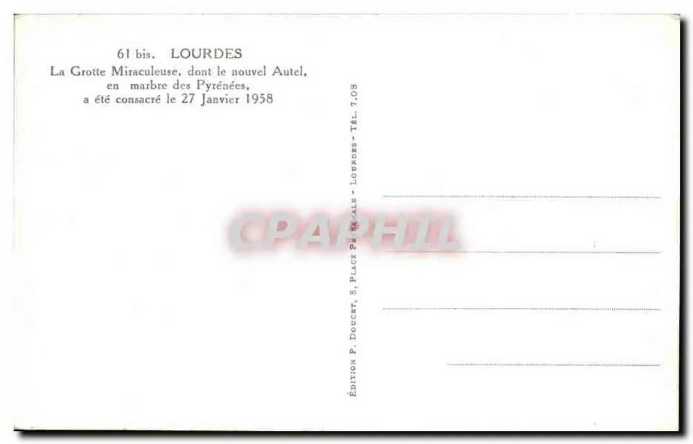 A Gruta Milagrosa — Lourdes — Ed. Luf - Verso