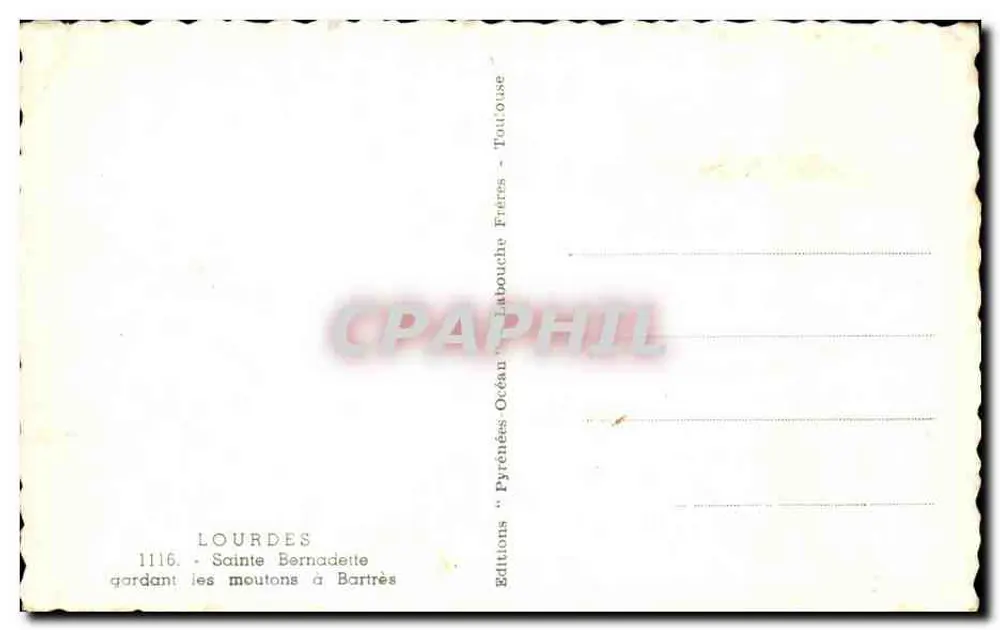 Lourdes — Lembrete de Lourdes — Éditions Océan - Verso