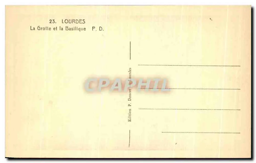 Lourdes — A Gruta e a Basílica — Edição P. Doucet Lourdes - Verso