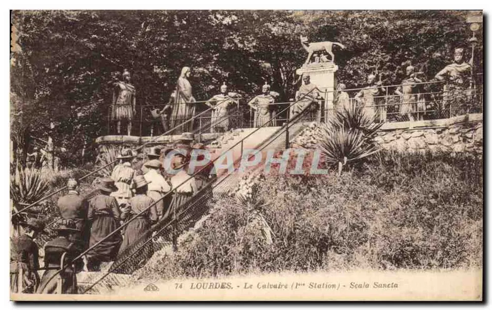Lourdes - O Calvário (1ª Estação) - Scala Sancta - Frente