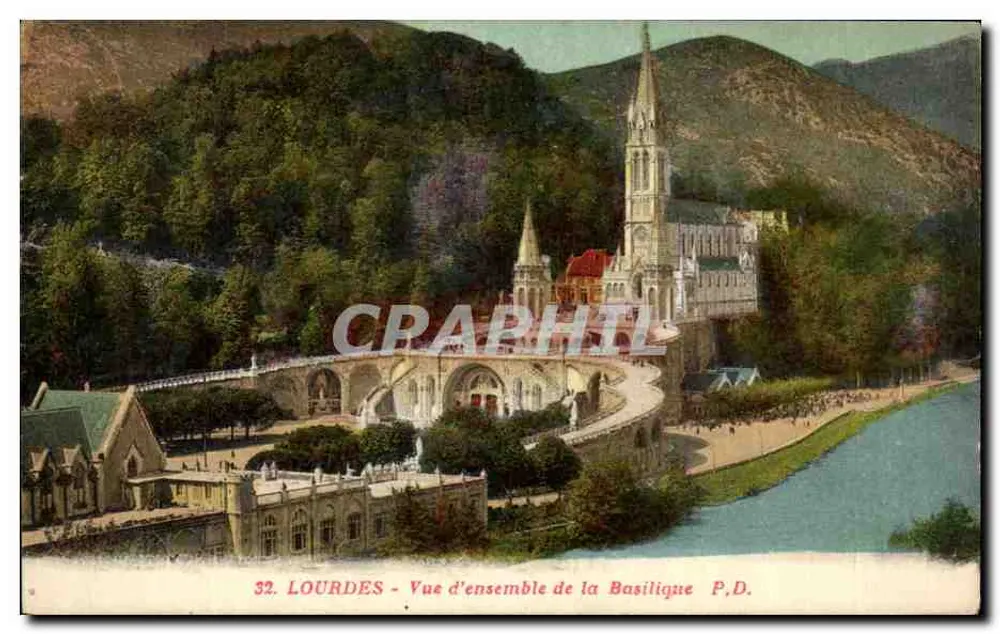 Lourdes - Vista geral da Basílica — P.D. - Frente