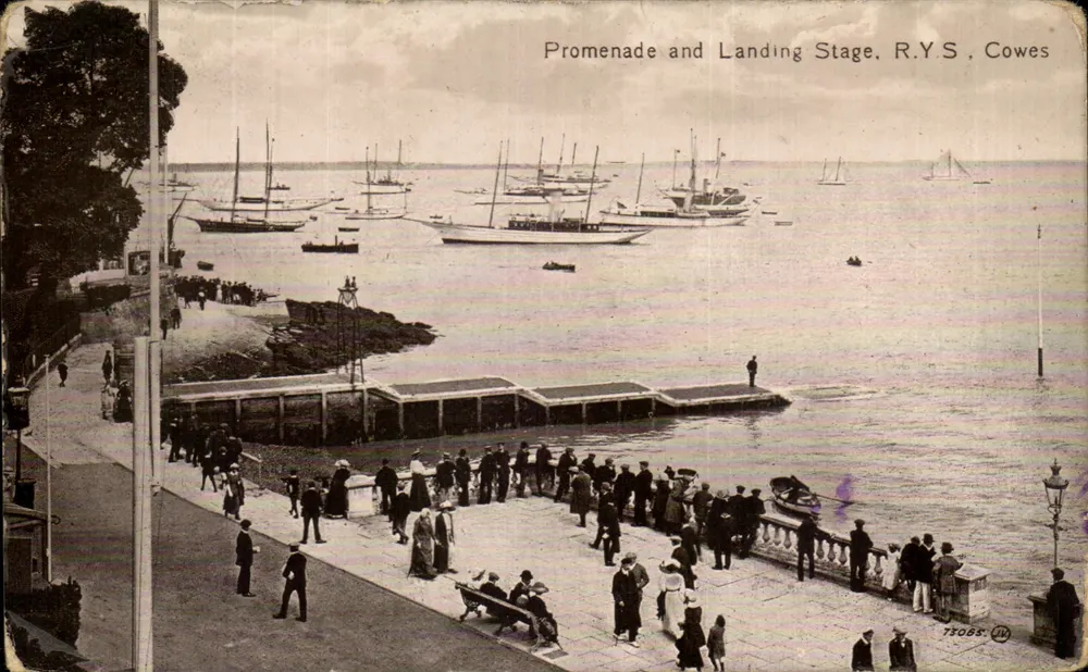 앤티크 엽서 프로모enade and Landing Stage Cowes - 앞면