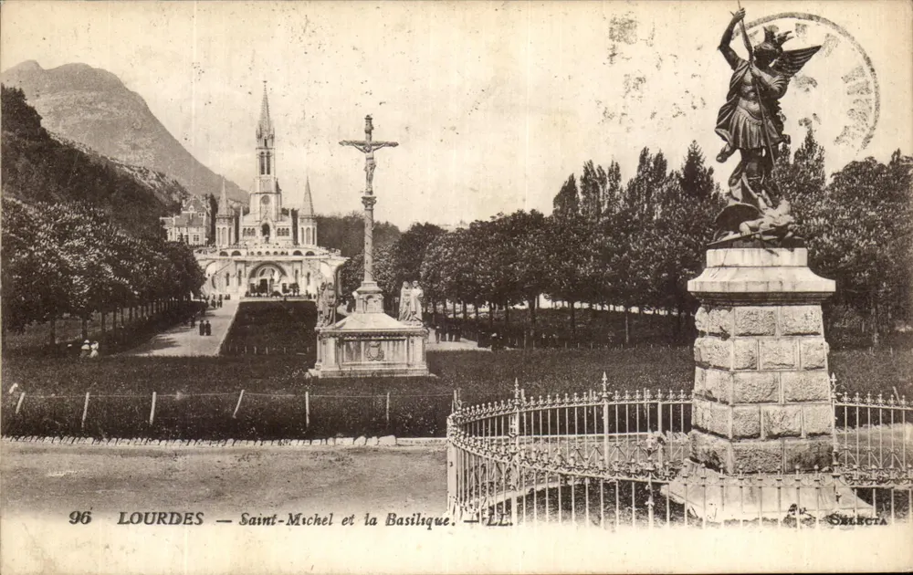 Lourdes — San Miguel y la Basílica — Editor L. L. (n° 96) - Anverso