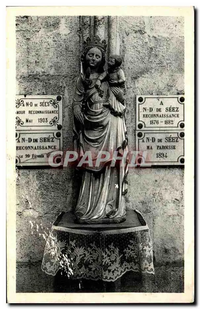 Statue de Notre-Dame de Sées — Reconnaissance 1876-1882 — Éditeur : LL. 5 SÉES - Frente