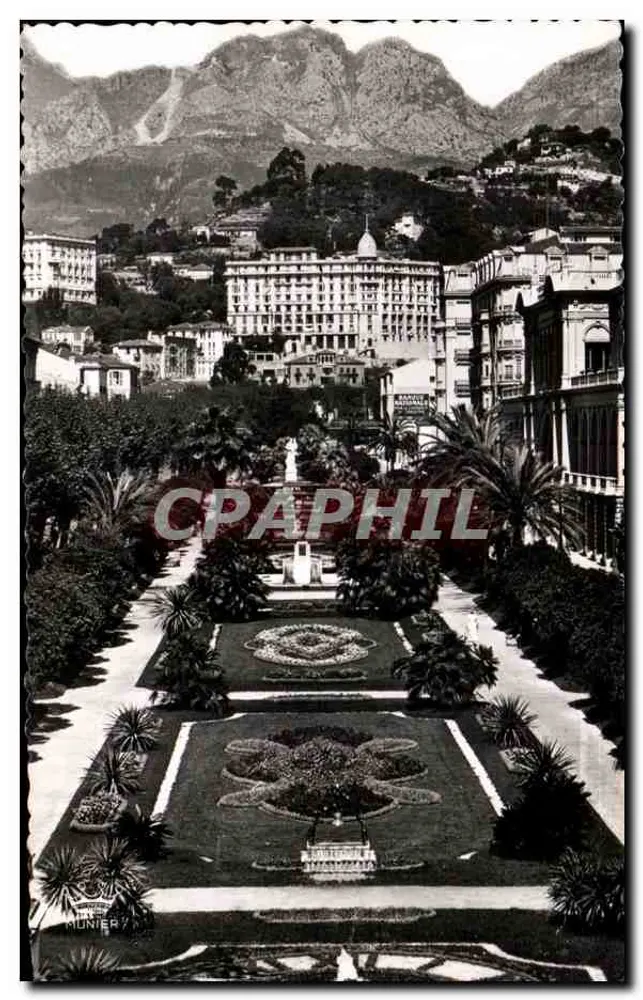 Menton - Der Öffentliche Garten und die Berge von Ste-Agnès — Éditions D'Art Munier, n°137 - Vorderseite
