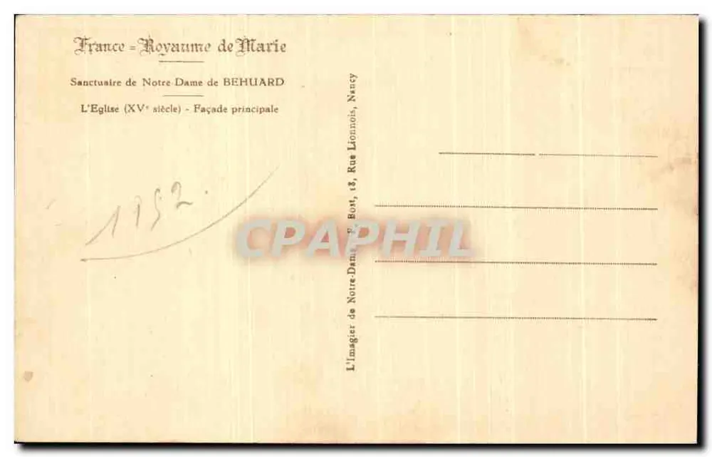 Heiligtum Notre Dame de Behuard — Kirche des 15. Jahrhunderts — Noury Imagery - Rückseite