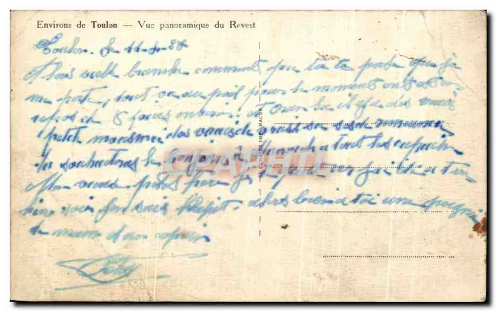 Umgebung von Toulon — Panoramablick auf Revest — Verlag: C. M. MACON - Rückseite