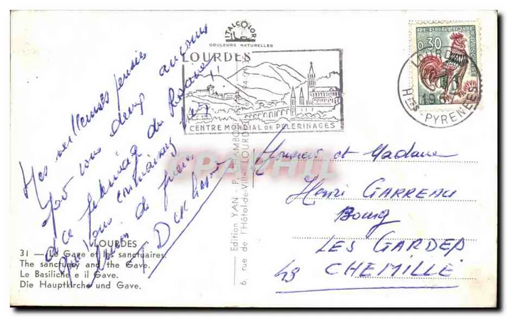Lourdes — Der Gave und die Wallfahrtsstätten — Ausgabe der Stadtverwaltung, Lourdes - Rückseite