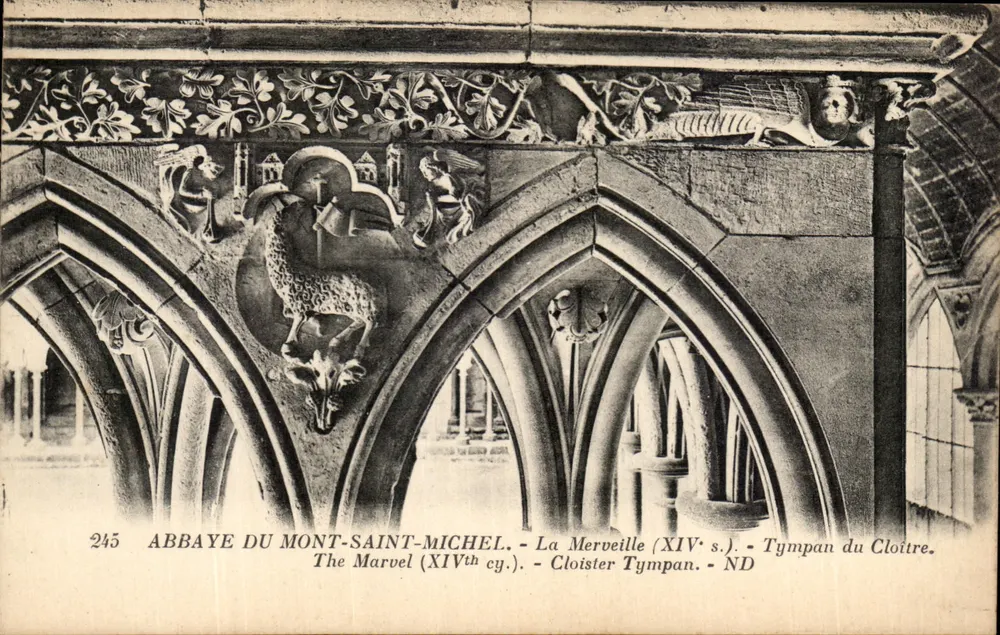 Abtei Mont-Saint-Michel — Die Wunder (14. Jahrhundert) — Klostertympanon - Vorderseite