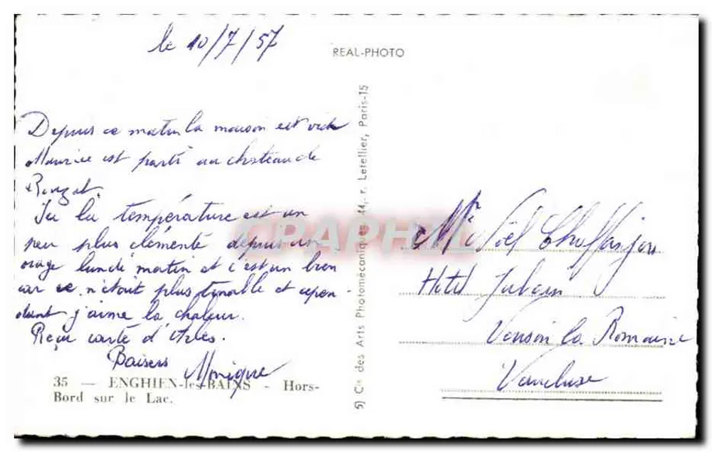 Enghièn-les-Bains — Motorbootrennen — Cap - Rückseite