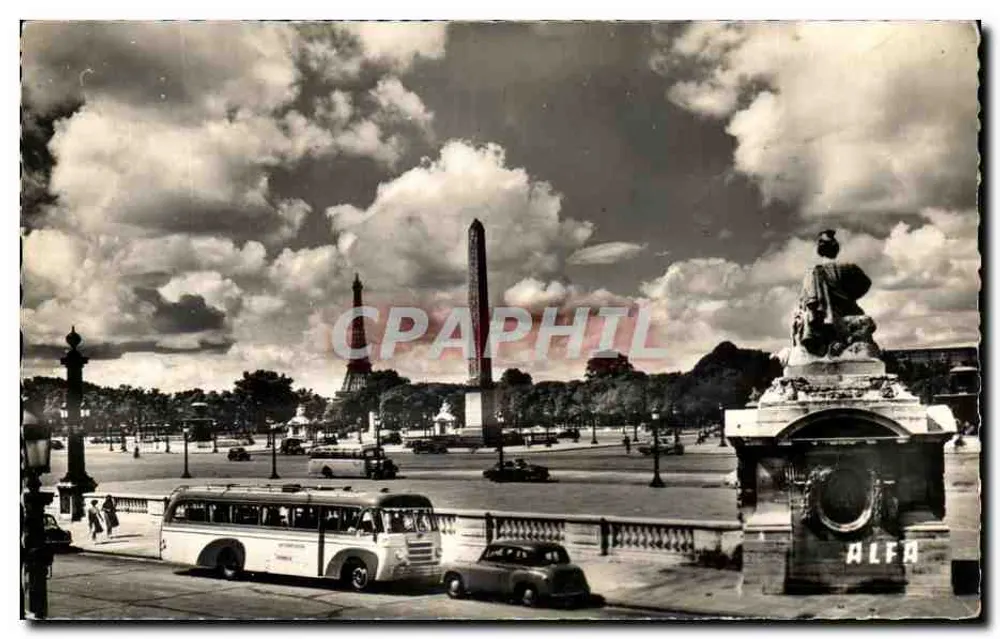 Paris - Der Place de la Concorde — Sein Obelisk. Im Hintergrund die Eiffelturm — Ausgabe ALFA, n° 74 - Vorderseite