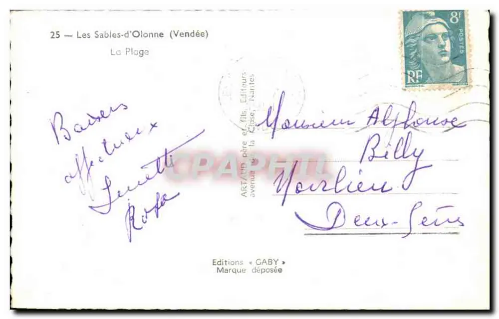 Les Sables-d'Olonne — A Praia — Edições GABY - Verso