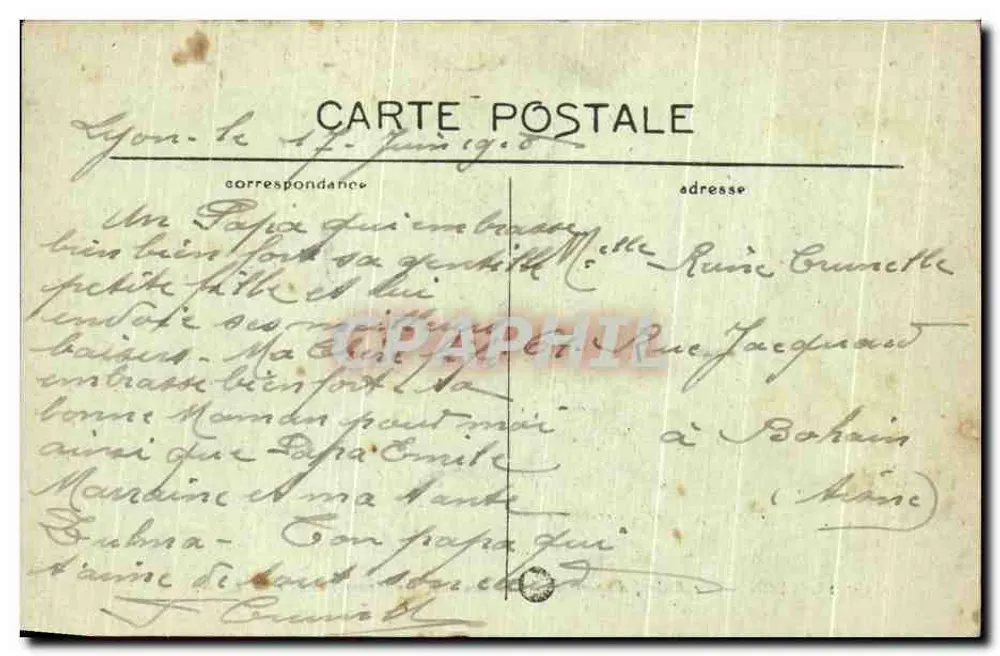 LYON — Der Rhône, nach den Brüdern Couslou, den lyonsischen Bildhauern — L. B. - Rückseite