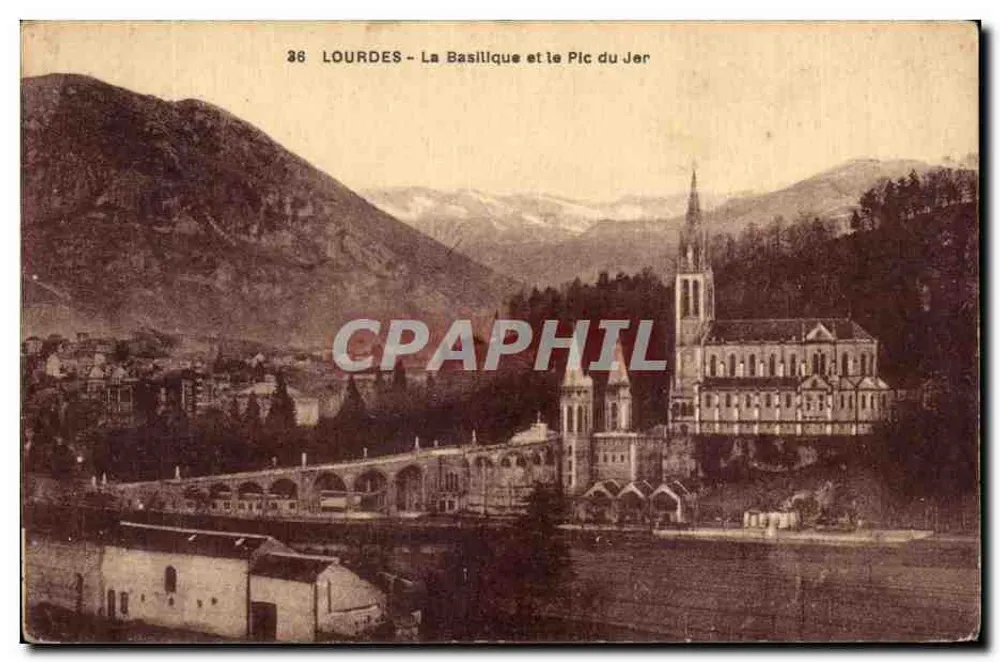 Lourdes - A Basílica e o Pic du Jer — Edição Grands Magasins de la Chapelle - Frente