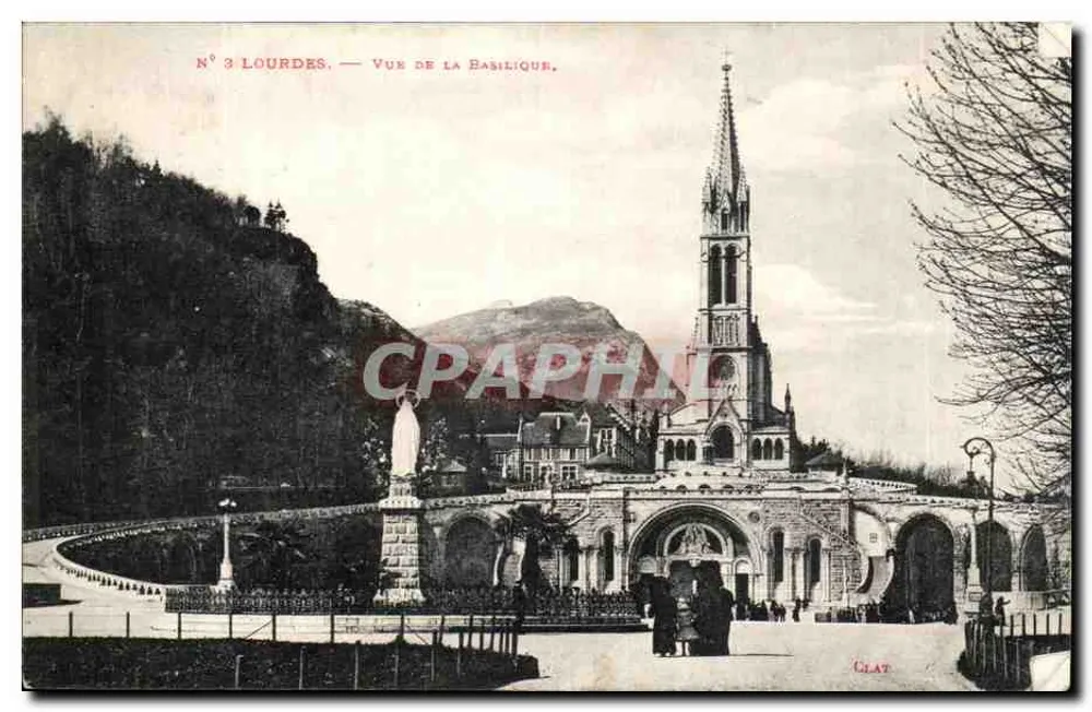 Lourdes — Vista da Basílica — Clat, n°3 - Frente