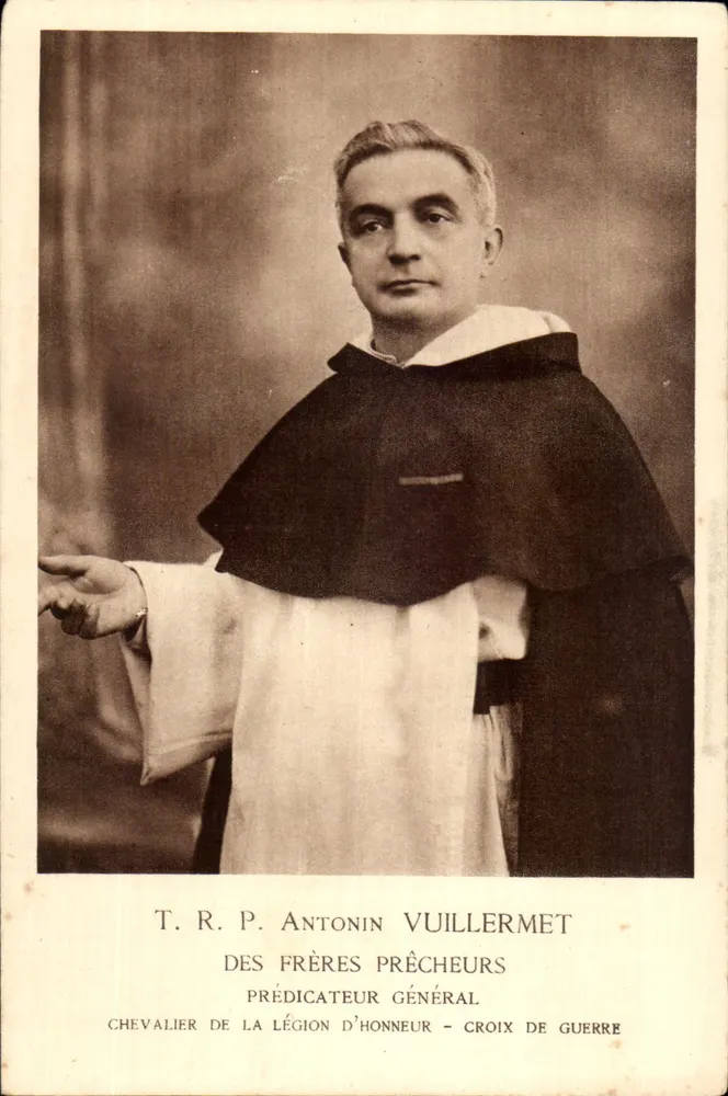 T.R.P. Antonin Vuillermet — Predicador geral dos Frades Predicadores — Cavaleiro da Legião de Honra e Cruz de Guerra - Frente
