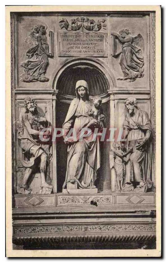 Basilika S. Domenico Maggiore — Marien- und Jesus-Gruppe in Marmor — Verlag Stab. Pezzini Mailand - Vorderseite