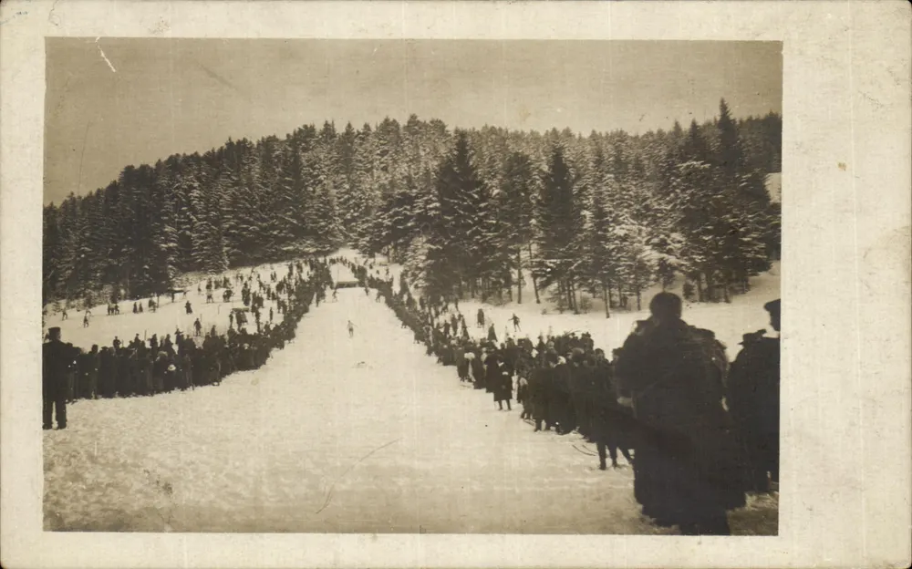 Ski-Rennen — Schneefeld — Anonyme Karteikarte - Vorderseite