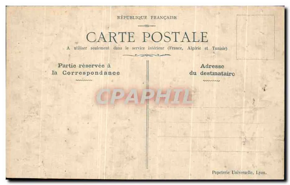 L'homme, Maximo — portrait d'un homme aztèque avec coiffure en chignon — éditeur Papeterie Universelle, Lyon - Verso