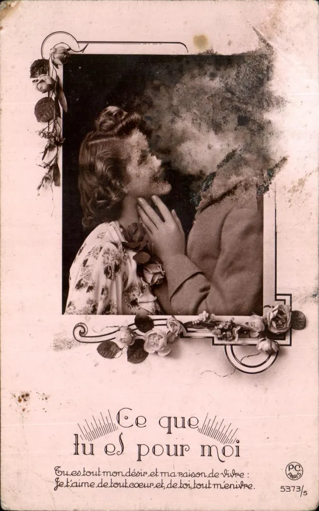 Liebe und Hingabe — poetischer Text — P-C Paris n° 5373/5 - Vorderseite