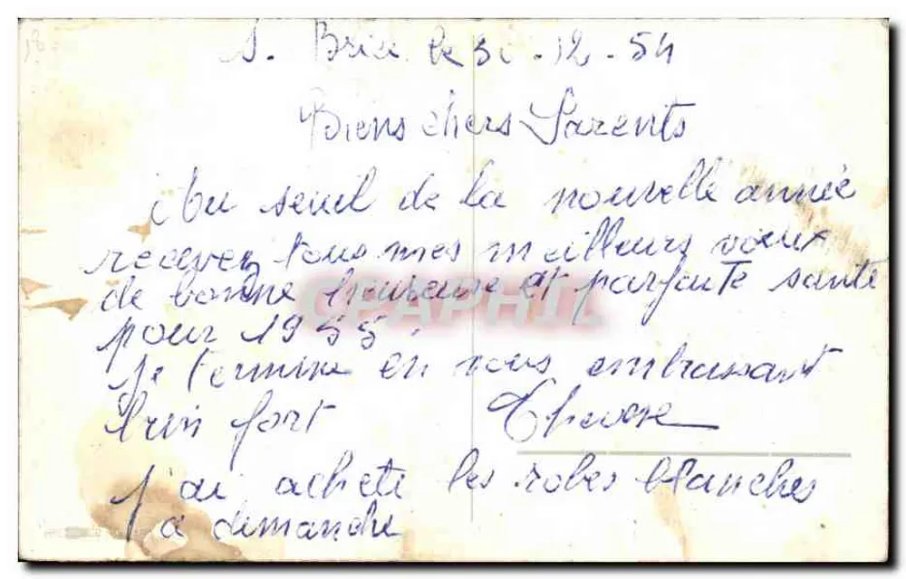 Scène hivernale avec nichoir — dessin d'oiseaux et branches enneigées — éditeur non visible - Rückseite
