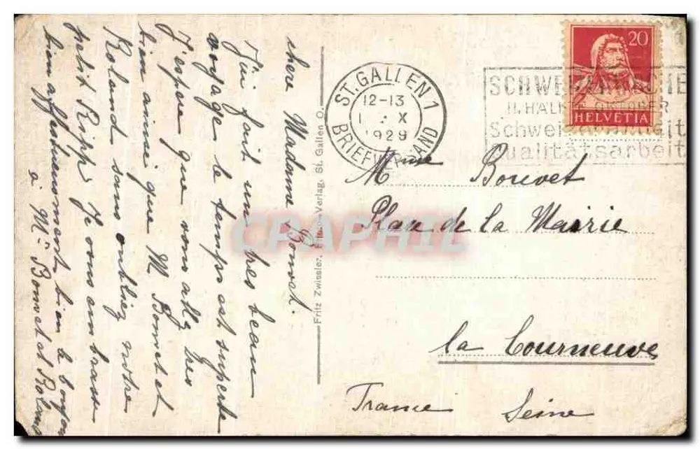 St. Gallen, Wildpark Peter & Paul (am Gemsfelsen) — 15 — Verleger Fritz Zwissler - Rückseite