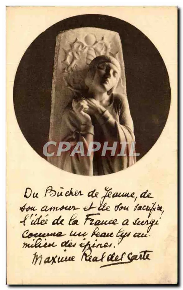 Jeanne d'Arc sur son bûcher — statue en pierre — Les Éditions d'Art RODON, n°139 - Vorderseite