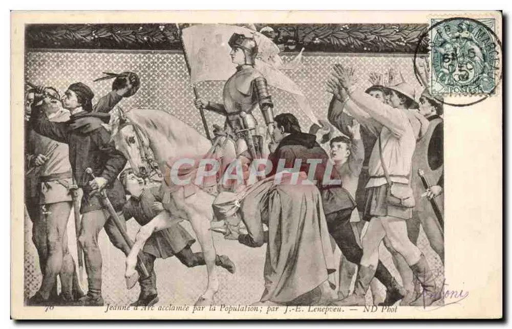 Jeanne d'Arc, von der Bevölkerung gefeiert — von J.-E. Leneprieu — ND Phot. - Vorderseite