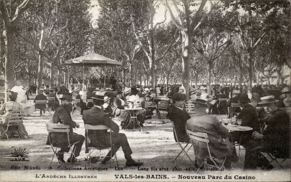 VALS-LES-BAINS — Neuer Casino-Park — Künstlerische Sammlung 'Lux' — Lang fils aîné, Foto-Verlag Montélimar - Vorderseite