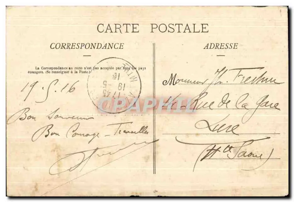 Scène de rue — Contes de Fraimbos, 1er conte : La Guérite — Éditeur E. Bastien, Imprimeur-éditeur, 24 rue Bernardin-Charter, Laval - Rückseite
