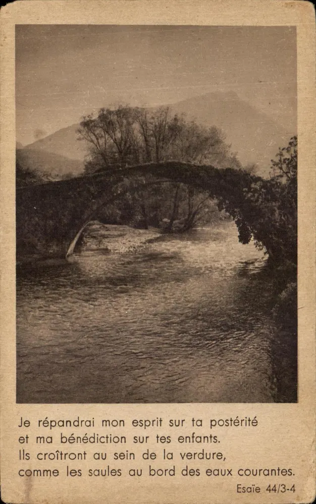 Ponte de Saint-Étienne de Baigony — Ésaïe 44/3-4 — Edições Braun & Cie Mulhouse - Frente