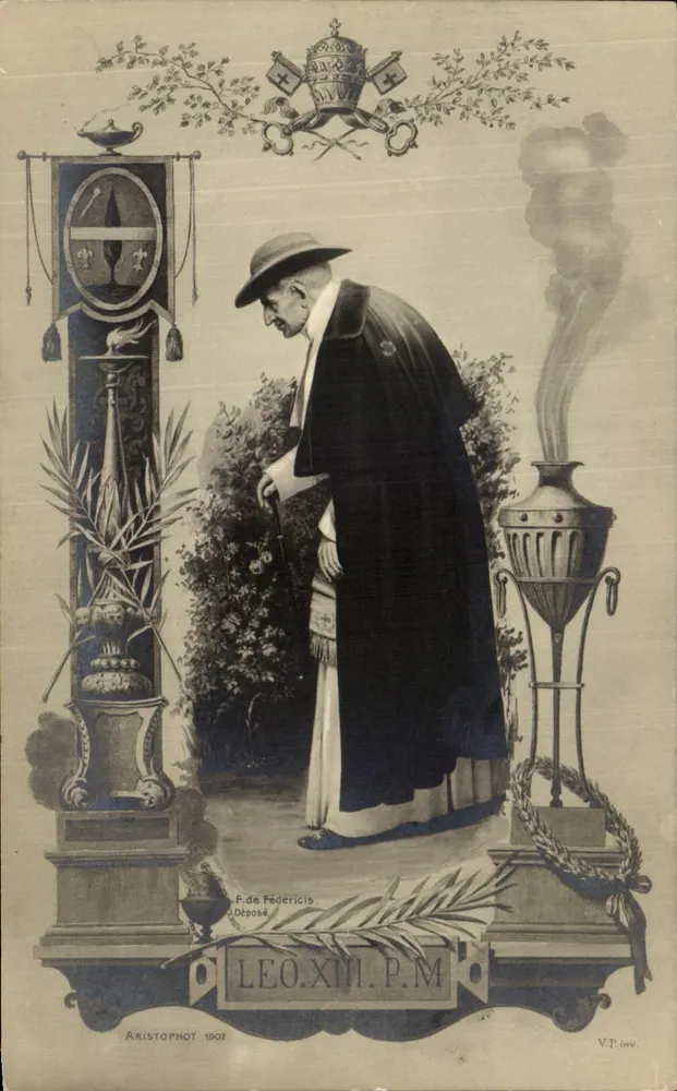 Pape Léon XIII — cena religiosa — Aristophot, n° 1901 - Frente