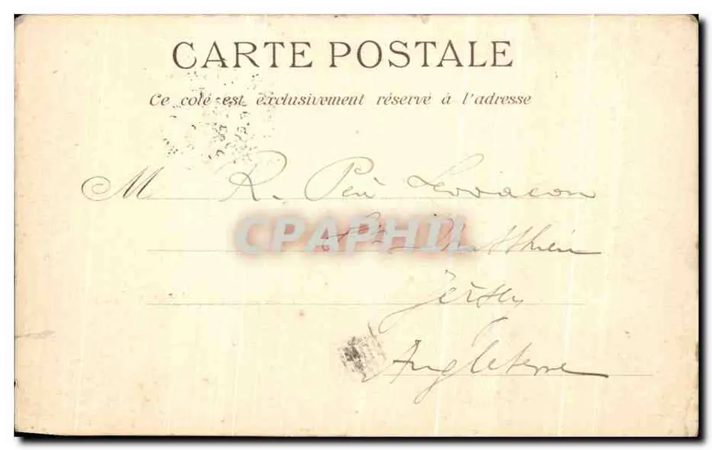 Carte postale avec blason — cœur de Jésus couronné — éditeur DEPOSÉ - Verso