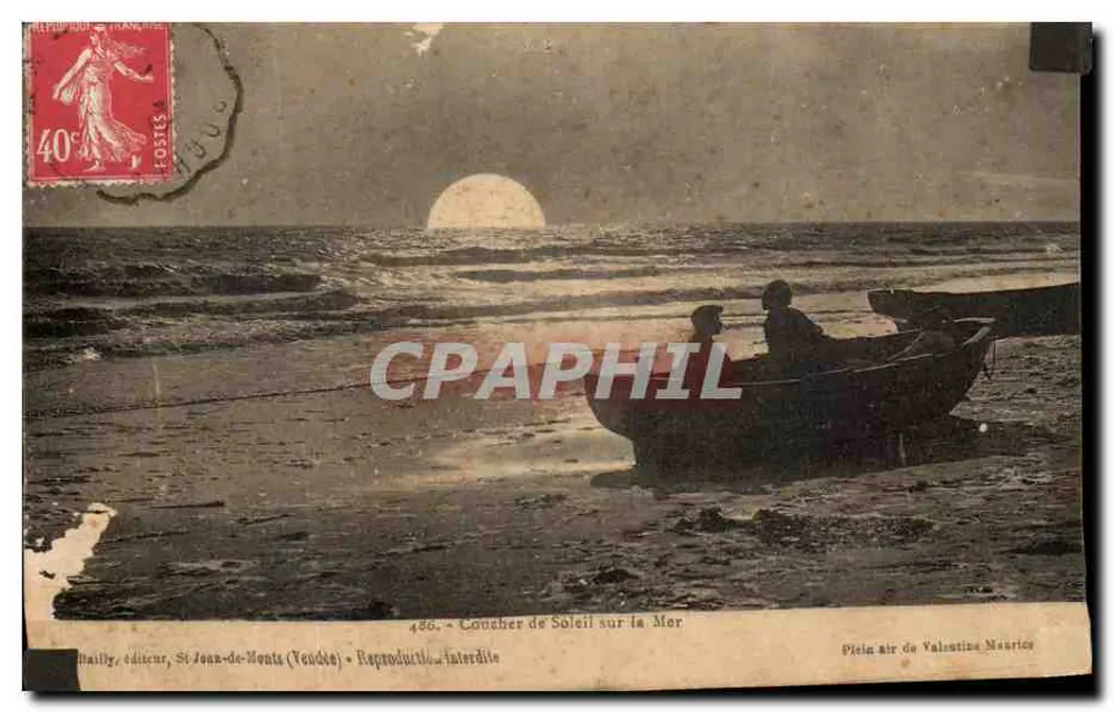 Sonnenuntergang über das Meer — St Jean-de-Monts (Vendée) — Verlag Hailly, Nr. 486 - Vorderseite
