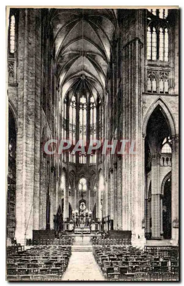Interior da catedral — vista da nave — editor Lévy Fils et Cie, Paris - Frente