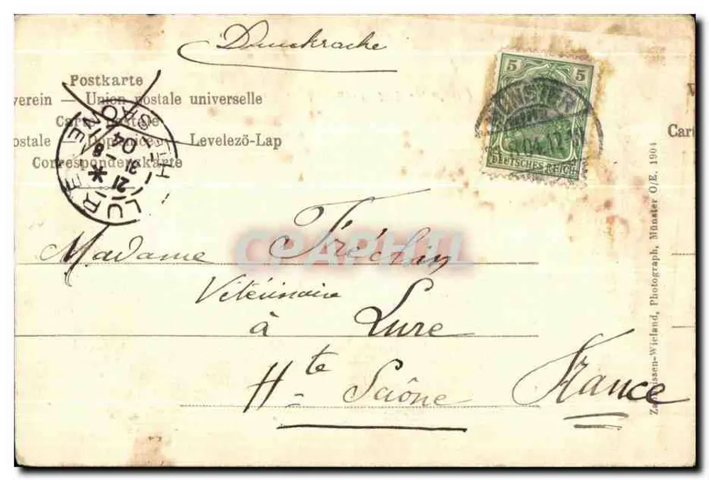 Col de la Schlucht (1100 m d'alt.) — Fronteira — Zassen-Wijland, Minster O.J.E. - Verso