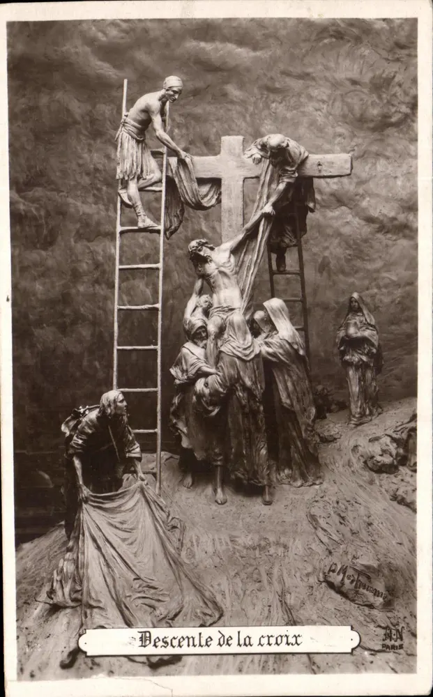 Descente de la croix — sculpture de P. Merhenni — éditeur J.N. PARIS - Frente